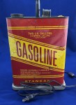 Closeup of gasoline can base.